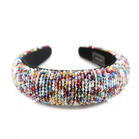 Serre-tête bijou pavé de perles colorées Alicia